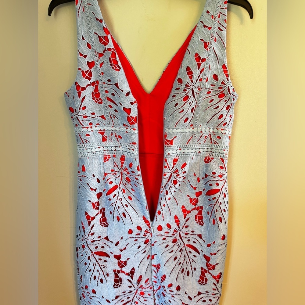 Maeve Blue and Red Floral Mini Dress - Picture 6 of 12